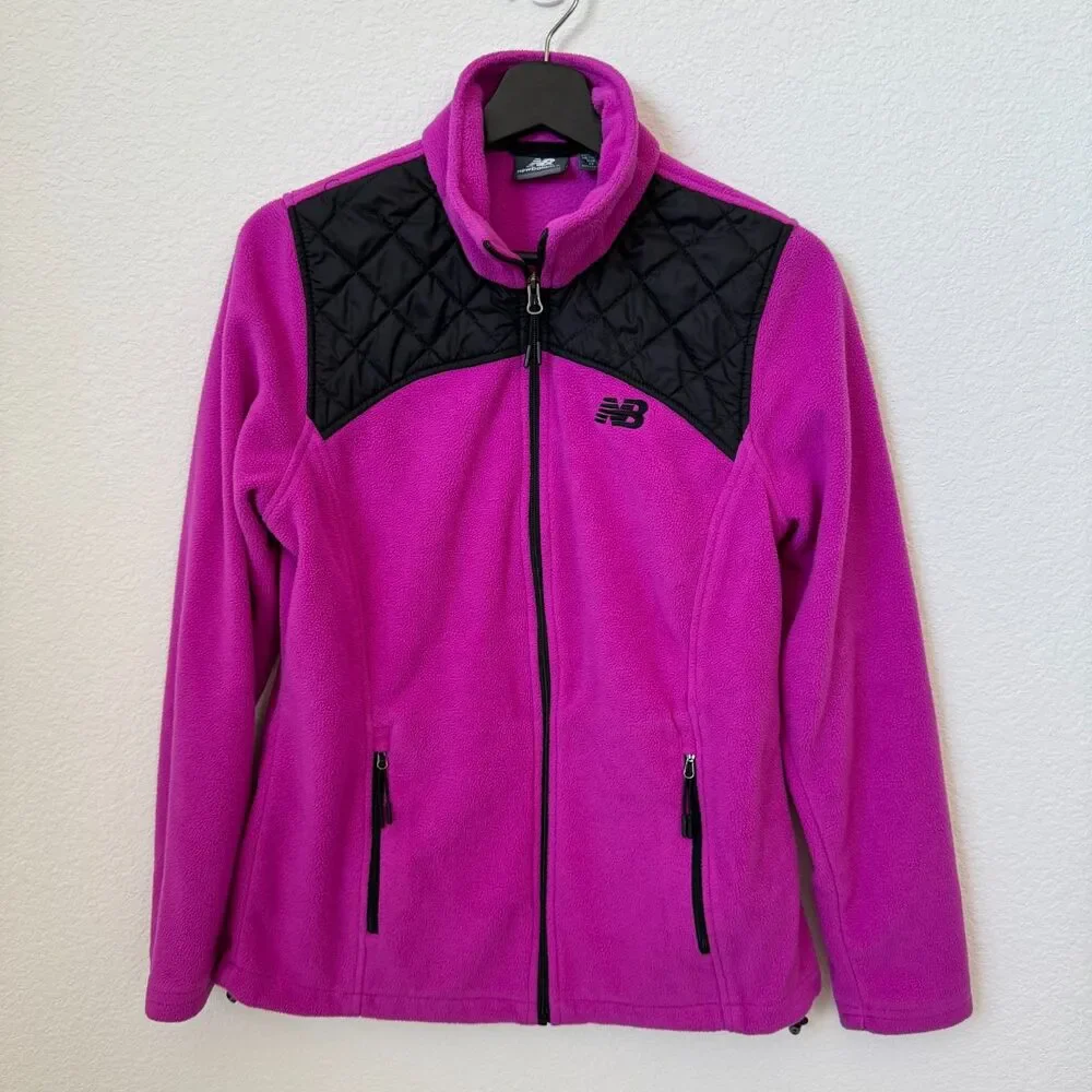 New Balance Women's Quilted Fleece Full Zip Jacket w/‎ Adjustable Hem Size M